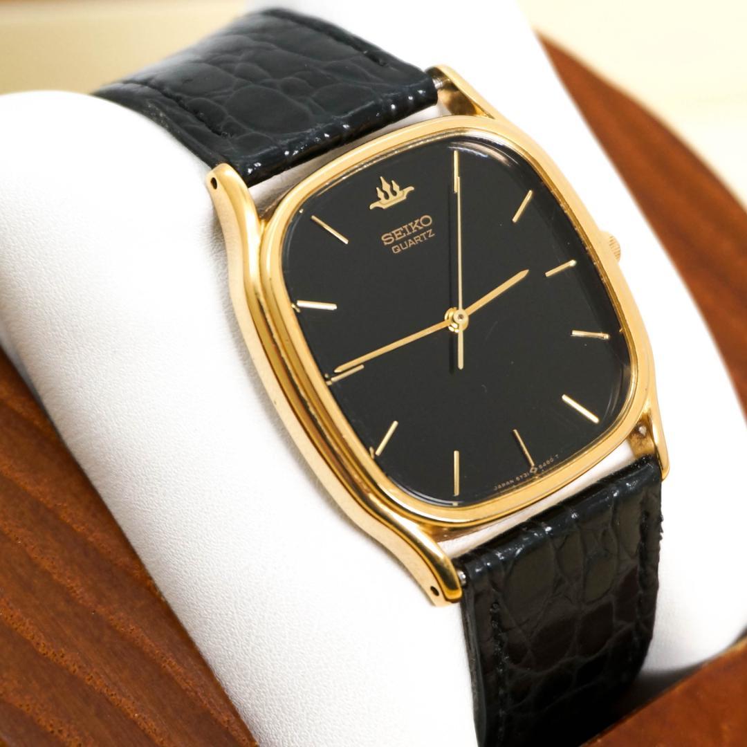 稼働 SEIKO 腕時計 ヴィンテージ 80年代 ブラック メンズ 2879