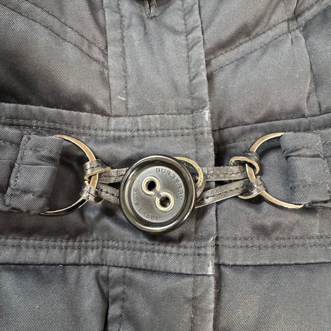 バーバリーブルーレーベル ダウンコート フォックス ファー ノバチェック