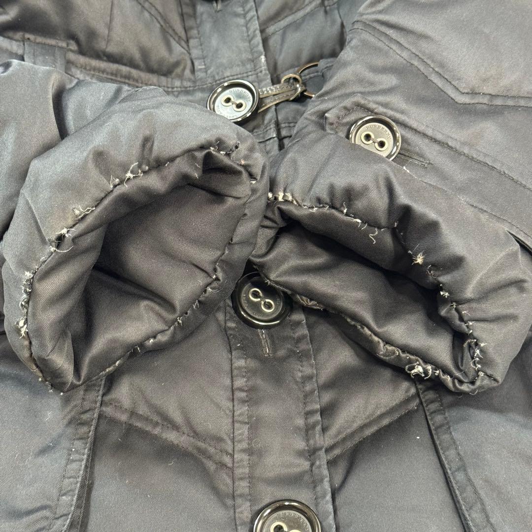 バーバリーブルーレーベル ダウンコート フォックス ファー ノバチェック