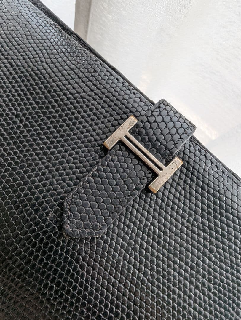 HERMES エルメス 長財布 ベアン リザード