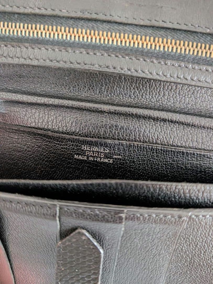 HERMES エルメス 長財布 ベアン リザード