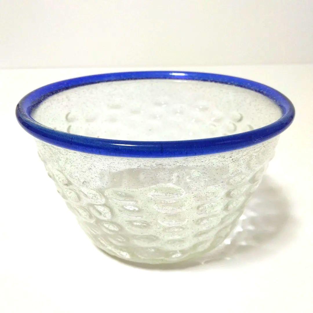 船木倭帆作　吹きガラス　深型サラダボウル