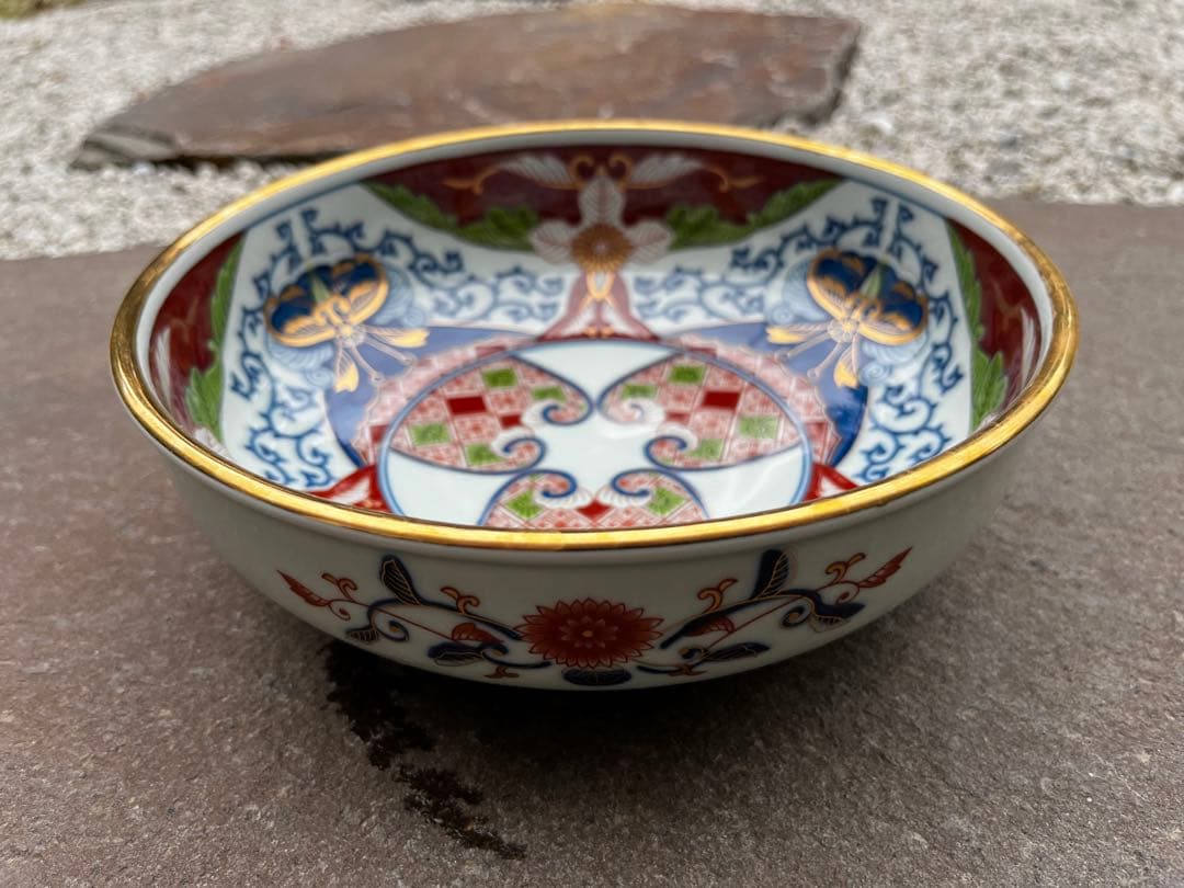 有田焼　其泉窯　賞美堂　古伊万里見込地紋　深鉢　盛鉢　盛皿　飾り皿　金彩　金縁