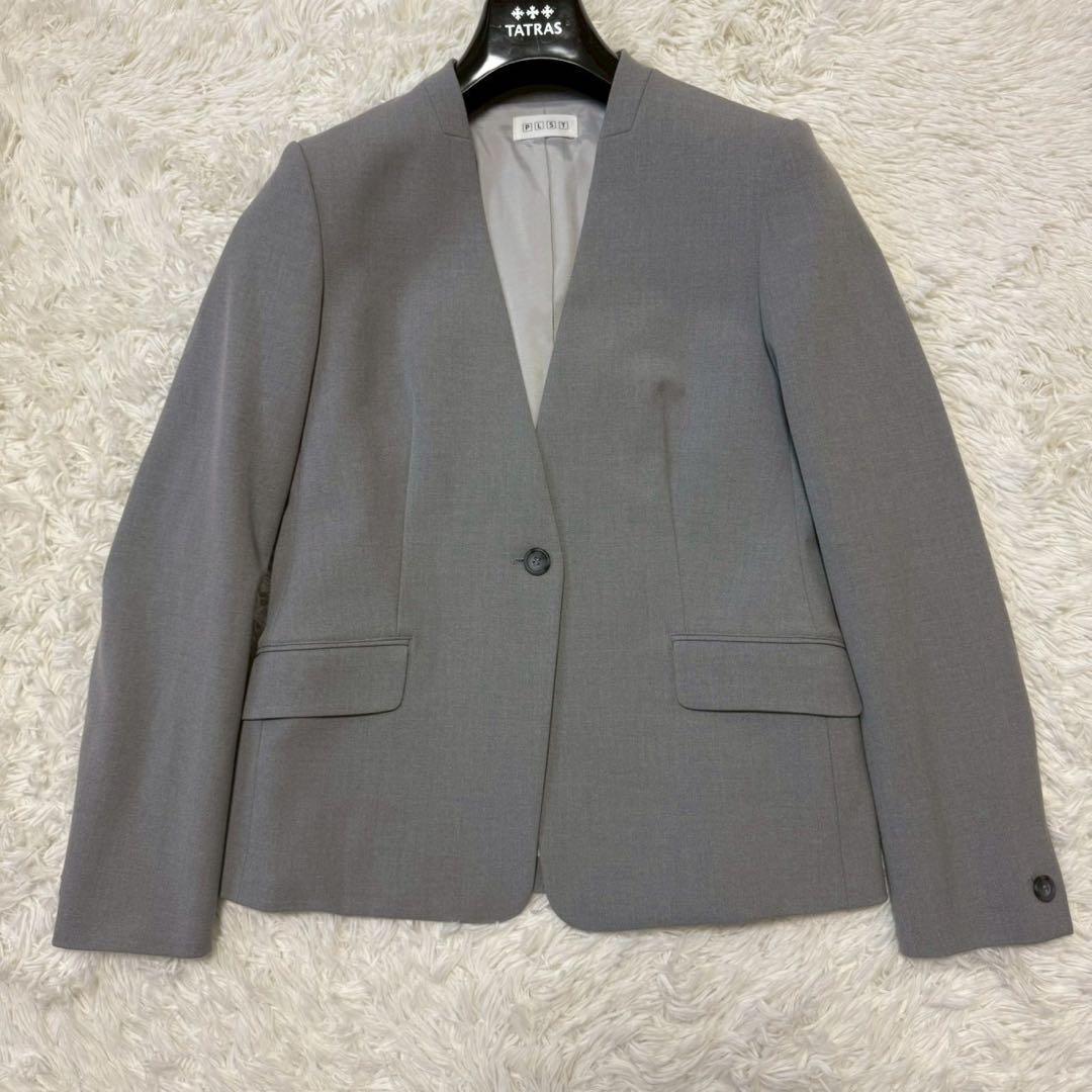 ✨未使用級✨プラステ パンツスーツ セットアップ ノーカラー ウォッシャブル