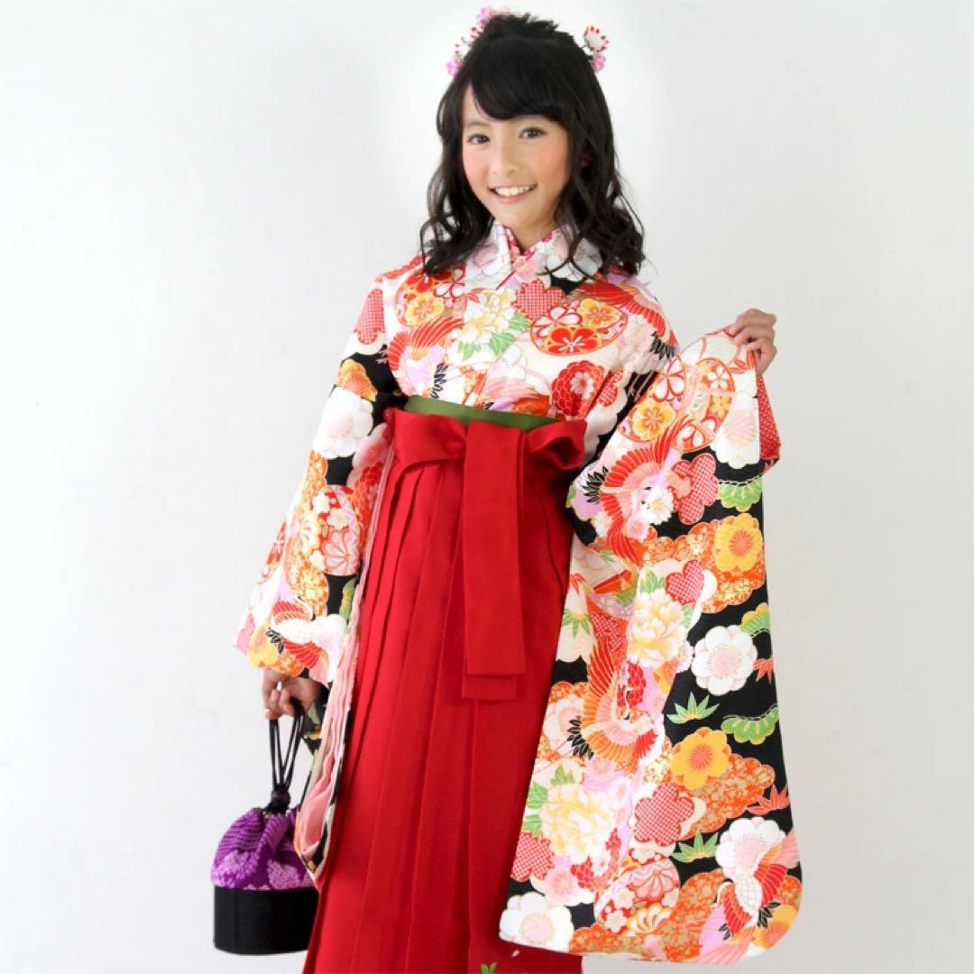 卒業式 袴 小学生 女の子 140 145 ジュニア袴4点セット013