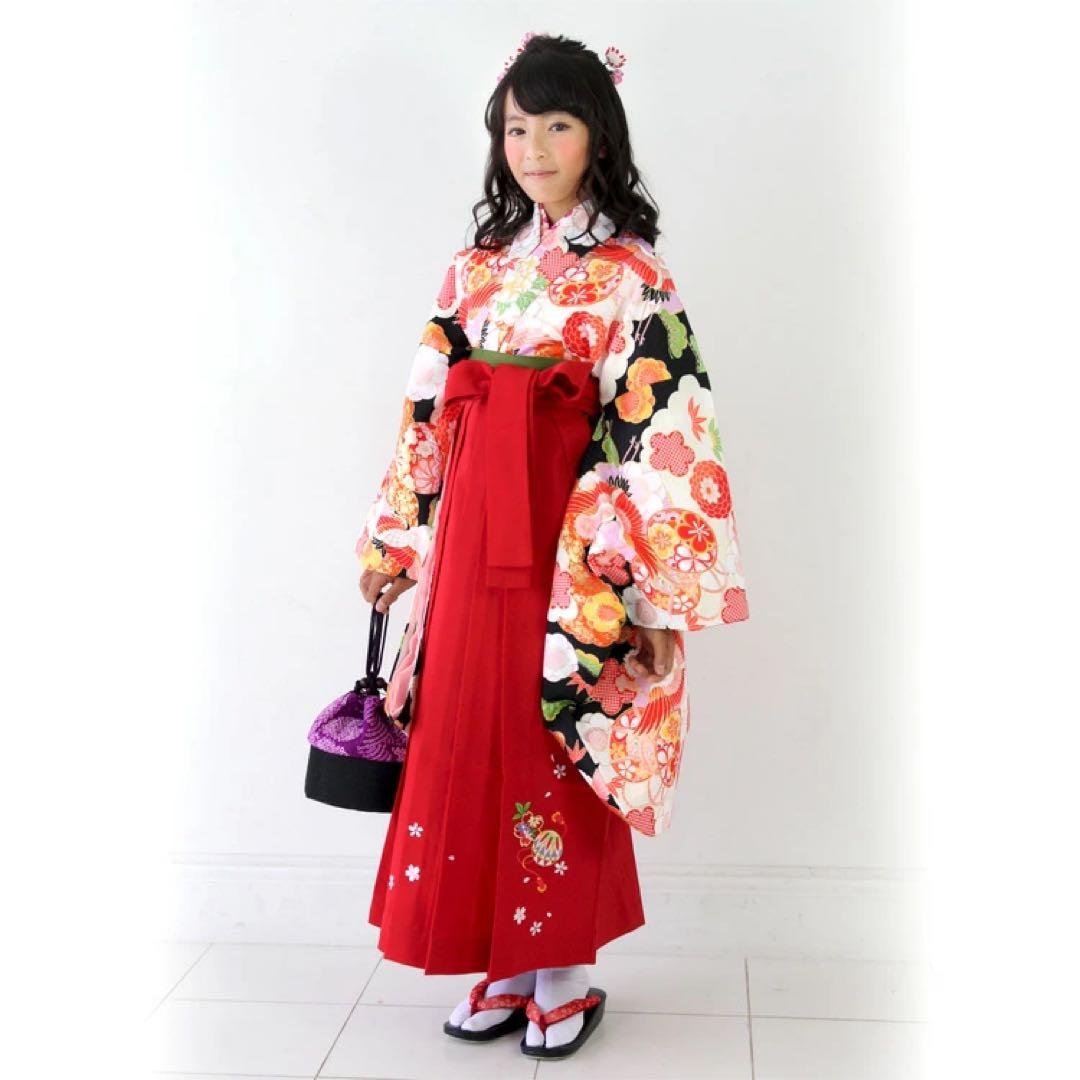 卒業式 袴 小学生 女の子 140 145 ジュニア袴4点セット013