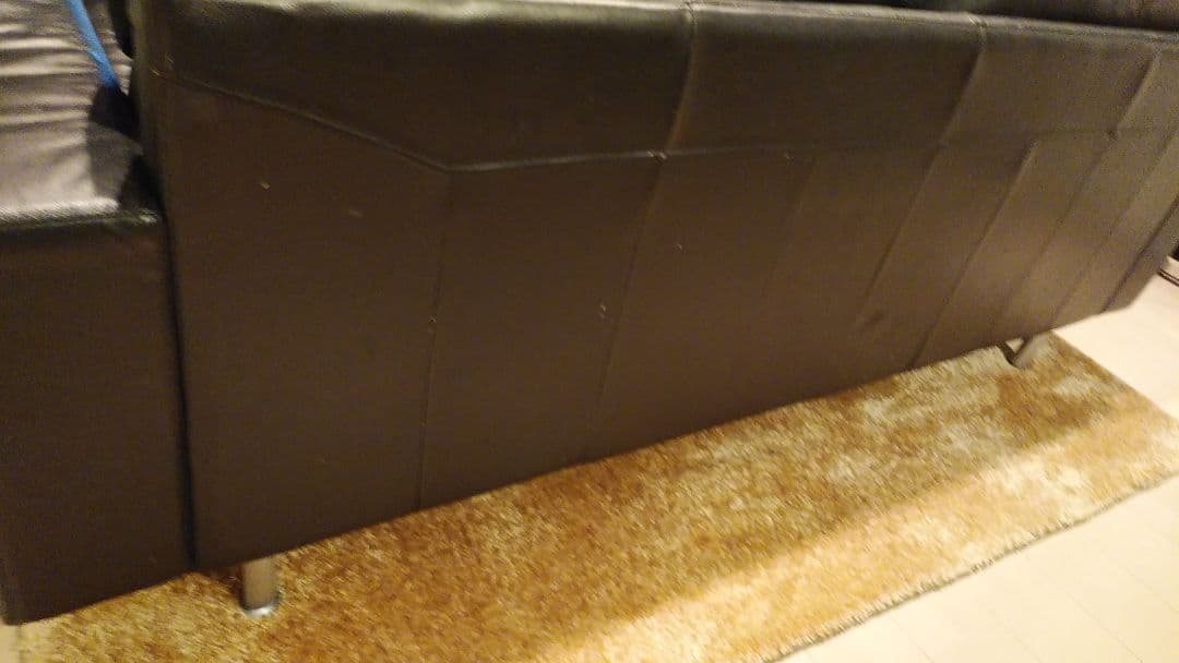 無印良品 ソファー　ブラック レザー 本革 2人掛け 3人掛け 黒 ソファ