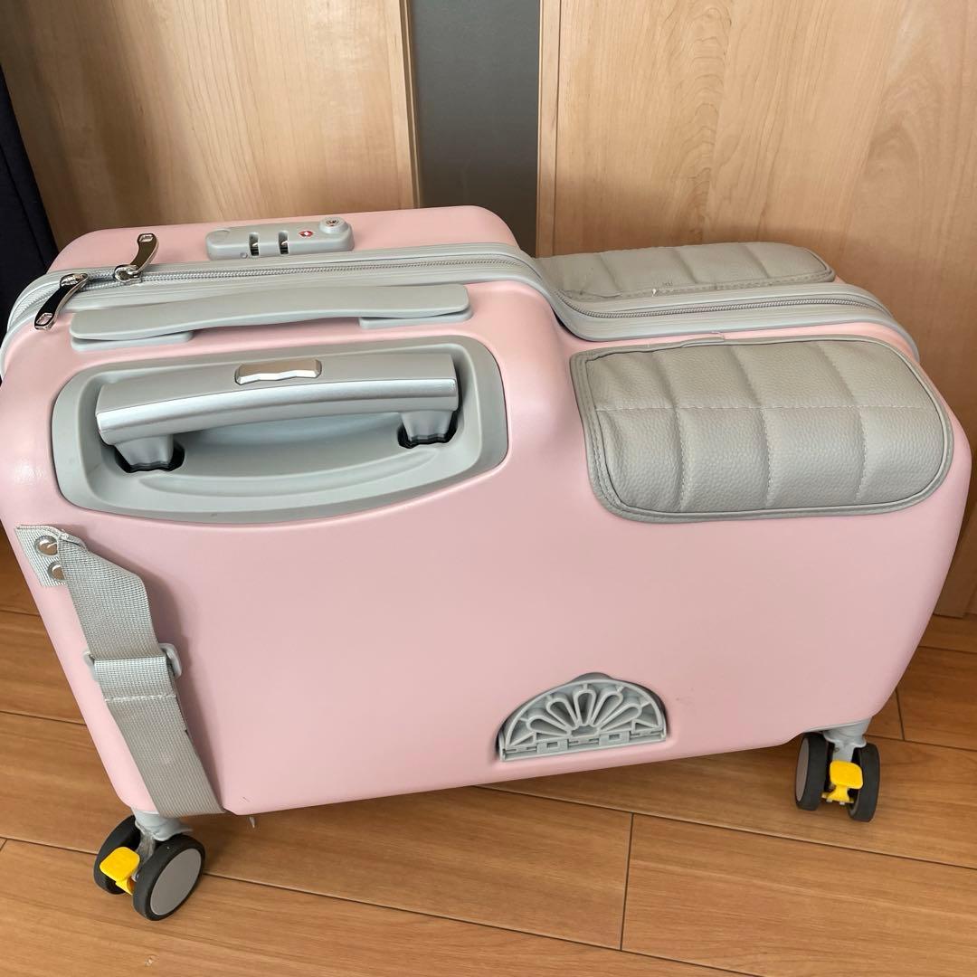 子供が乗れる キャリーケース キッズトラベル mini くすみピンク