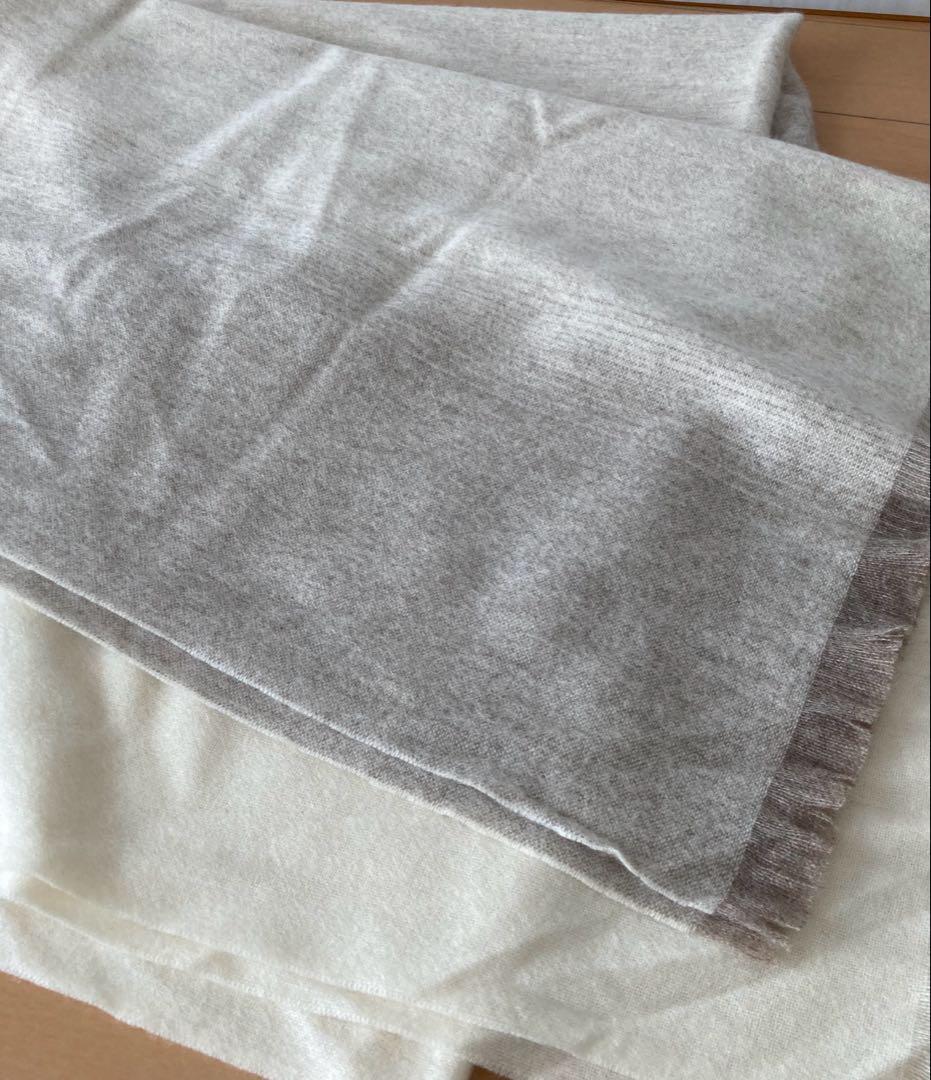 美品　ナチュラルベーシック　カシミヤ100% 大判ストール　マフラー　手洗い可能
