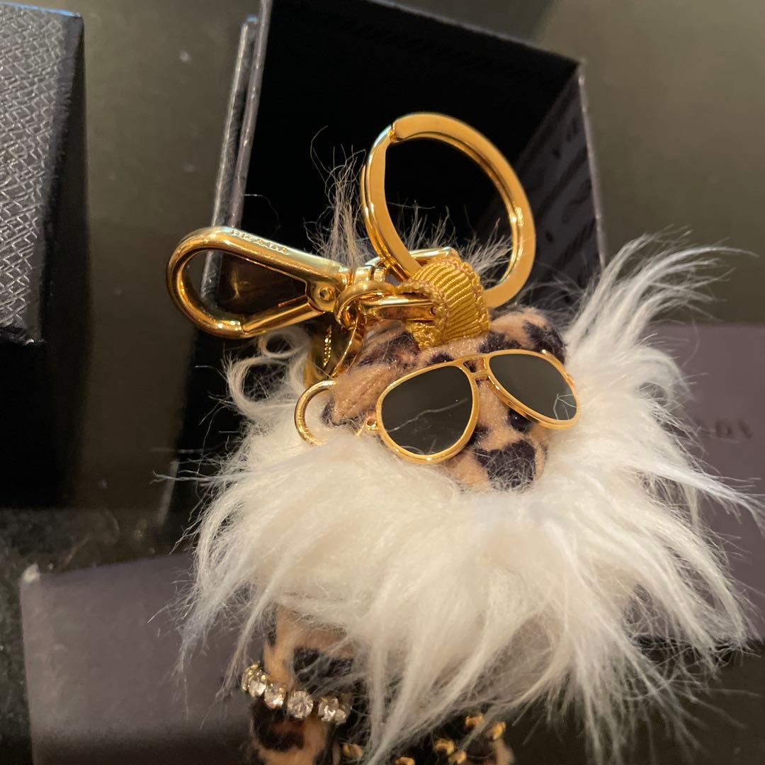 chary PRADA ヒョウ柄 ぬいぐるみキーホルダー