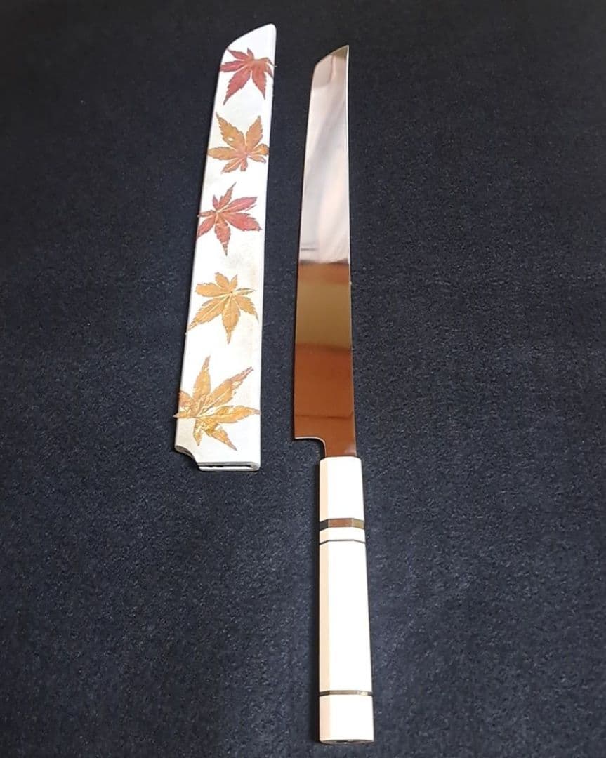 ぐ*ー様 ステン本焼 先丸 尺寸 V金10号 全鏡面仕上げ 刺身包丁 和包丁 鞘