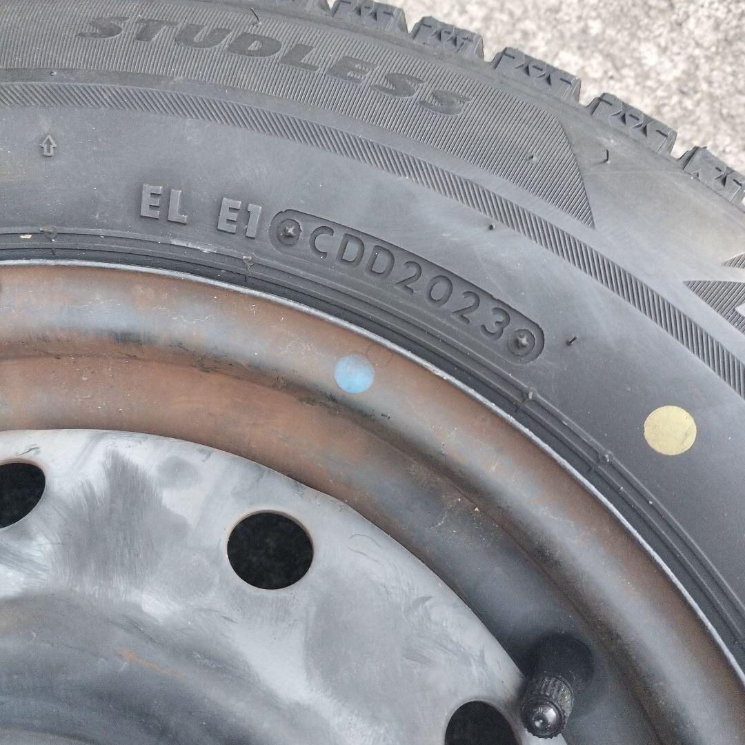 145/80R13 スチールホイル付きスタッドレスタイヤ4本セットの内2本 ②