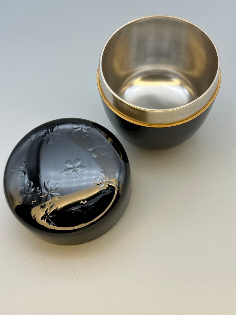 茶道具　棗　吉田祥雲　夜桜蒔絵