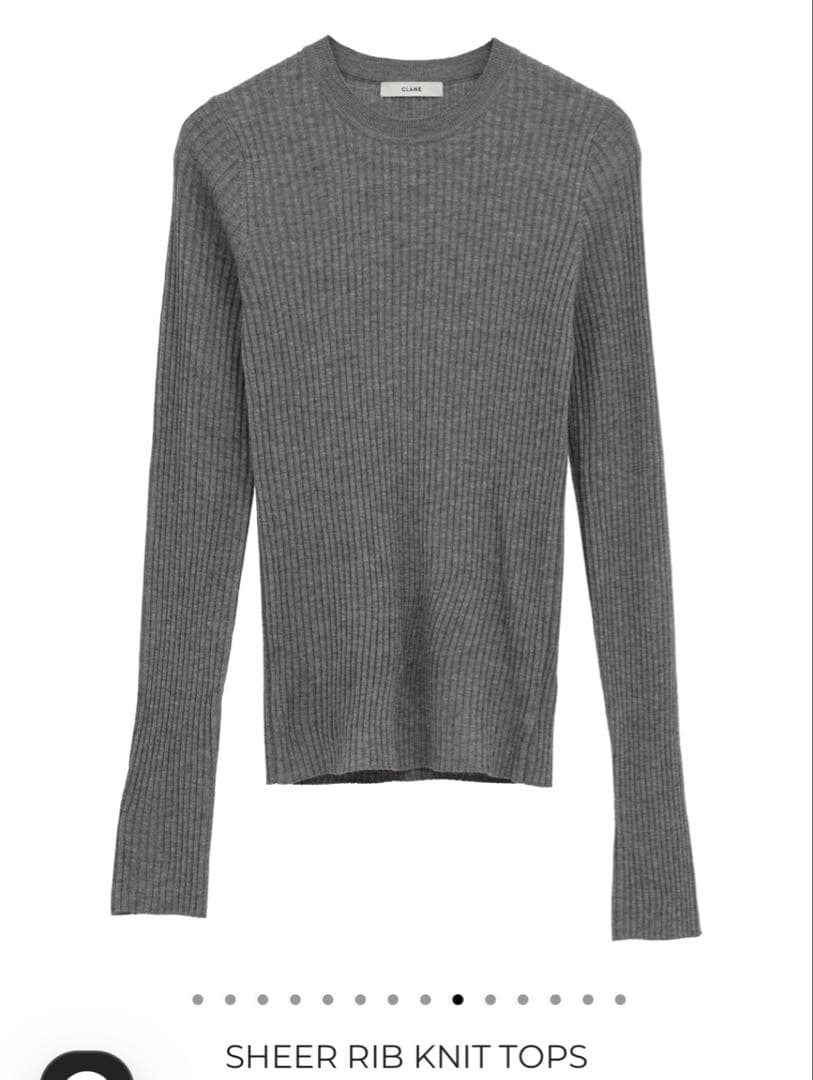 トップス CLANE SHEER RIB KNIT TOPS