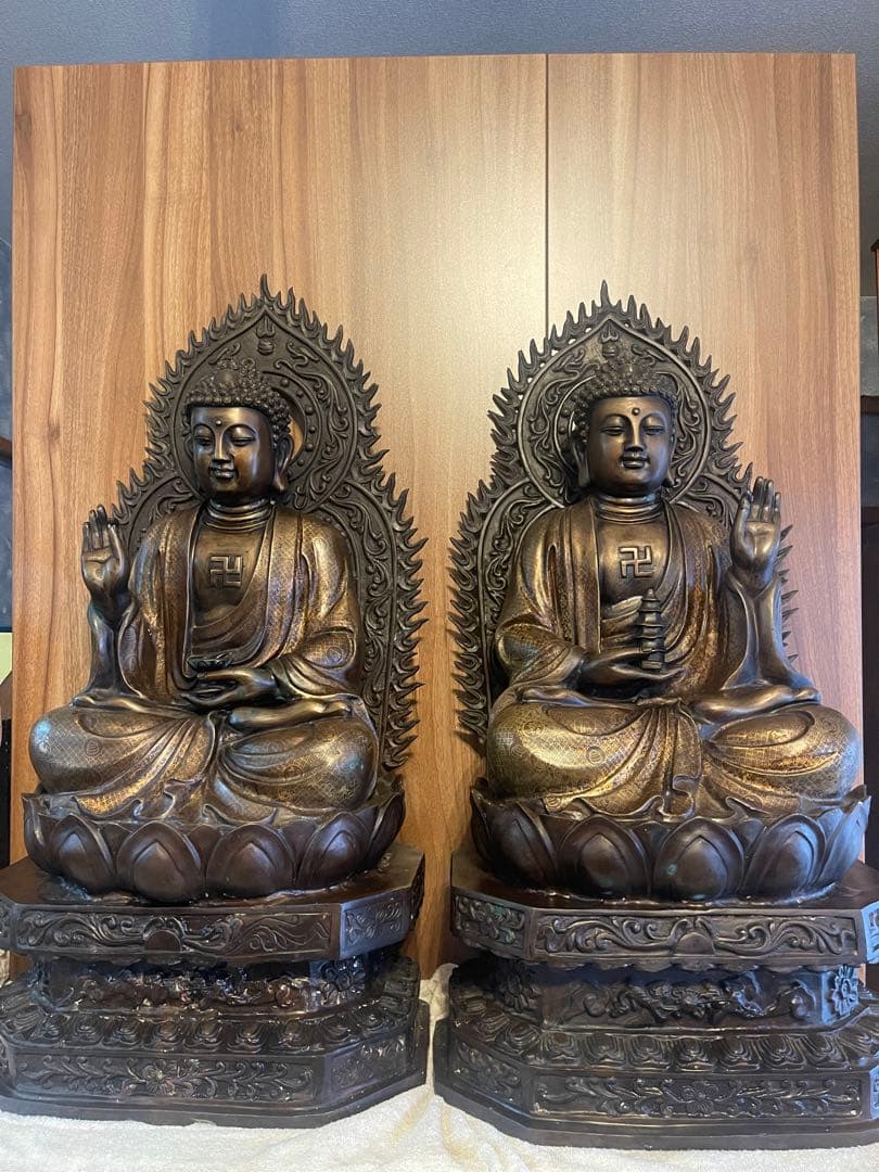 大型　仏像2体セット　青銅製