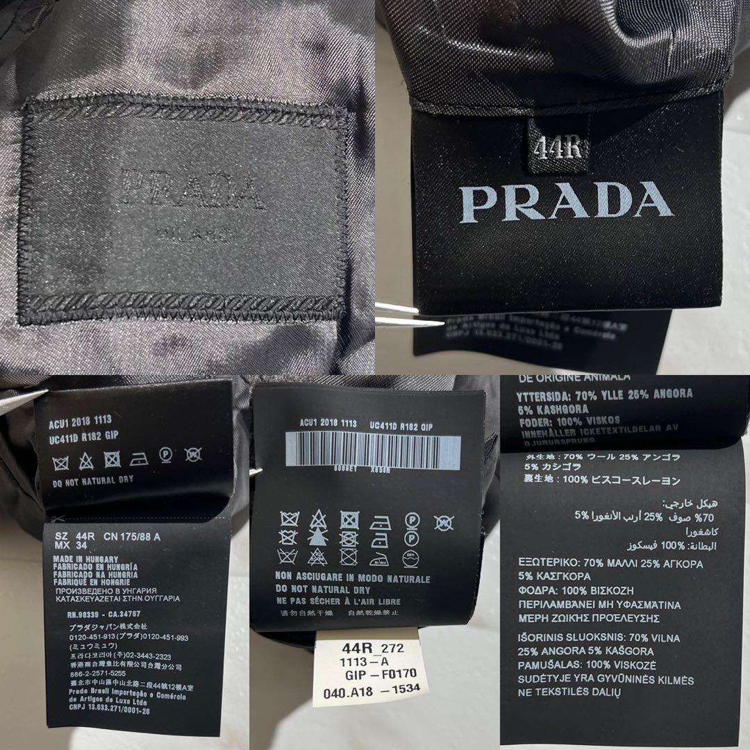 美品 PRADA チェスターコート 2018年製 カシゴラ グレー 【187】