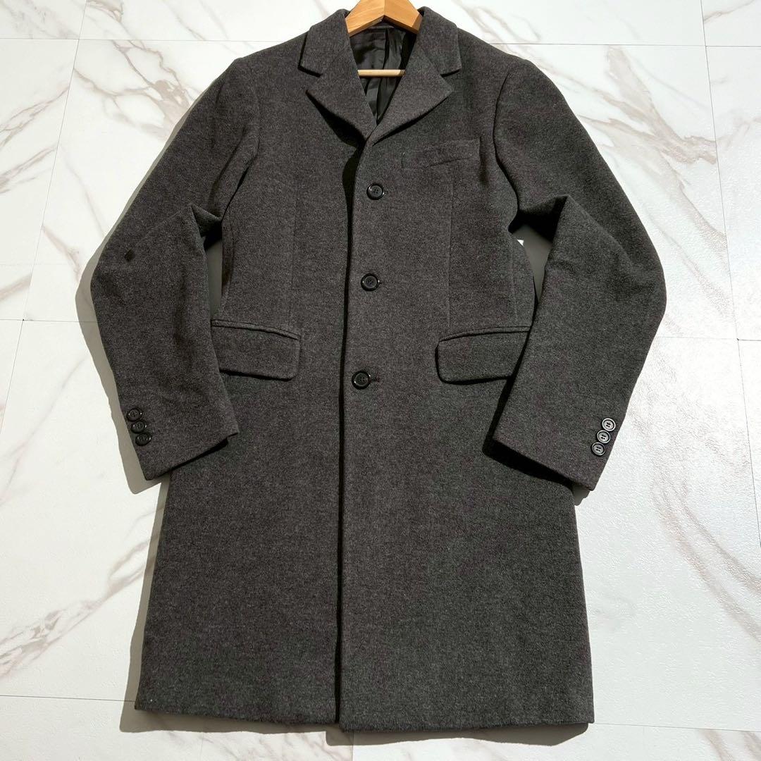 美品 PRADA チェスターコート 2018年製 カシゴラ グレー 【187】
