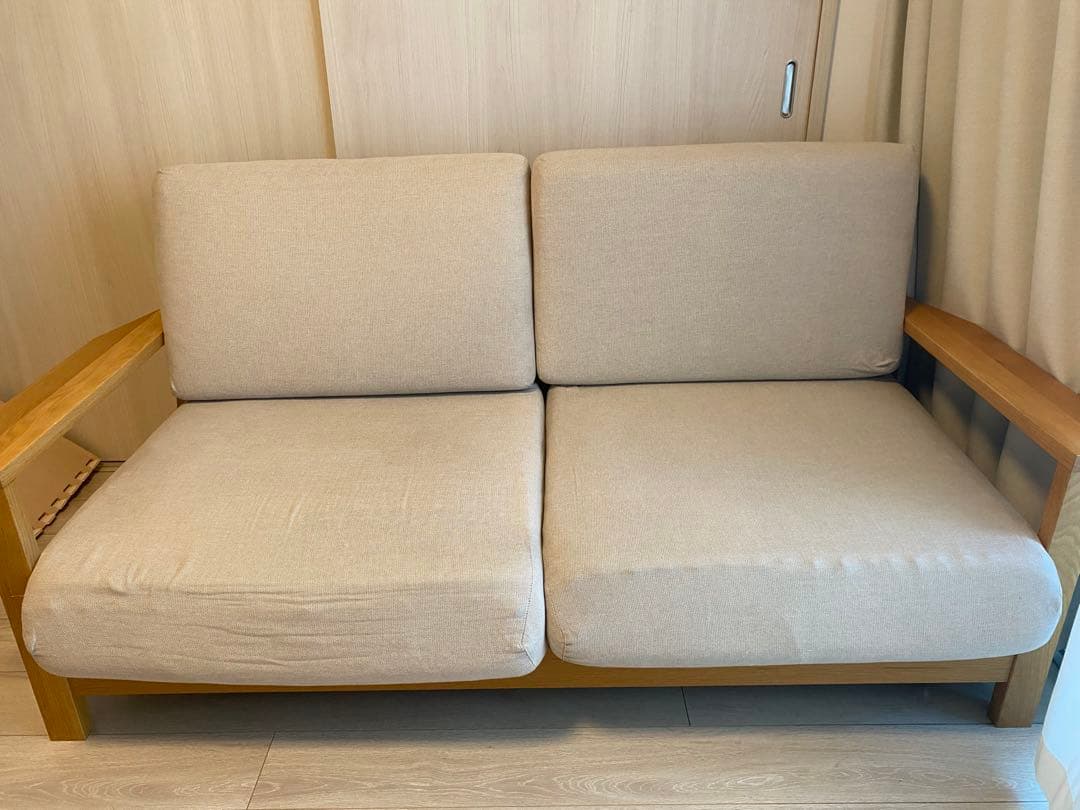 無印良品　ソファ本体木製フレーム　ウレタンポケットコイル２．５シーター