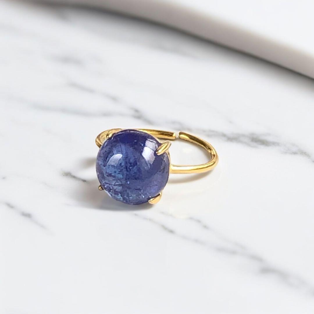 No.329✨天然石✨タンザナイトのリング　フリー　18KGP