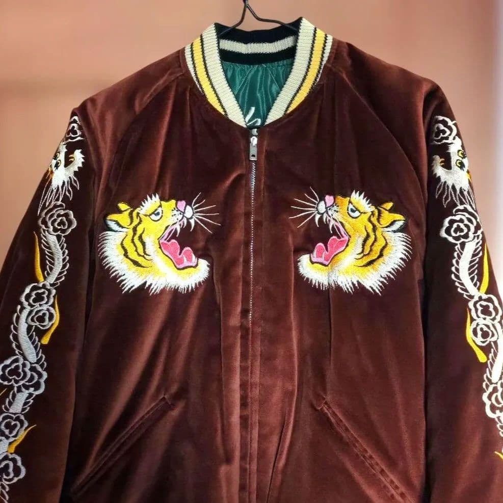 専用　東洋エンタープライズ　スカジャン　茶色　ベロア　別珍　sample？