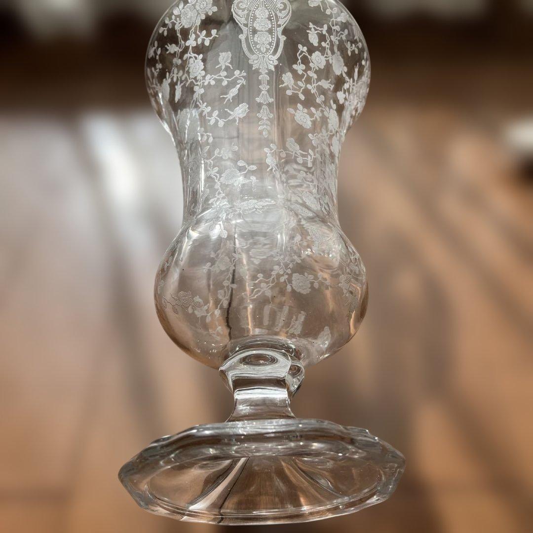 ケンブリッジ　ローズポイントパターン花瓶　大きめ　アメリカビンテージ