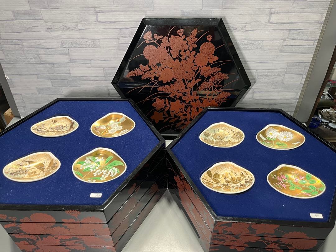 貝合わせ　貝皿　24枚(12組)入り　貝桶　六段　雛祭り