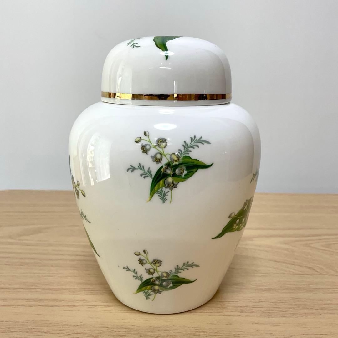 イギリス　ハマースレイ　すずらん　ジンジャージャー　ティーキャディ　約15cm