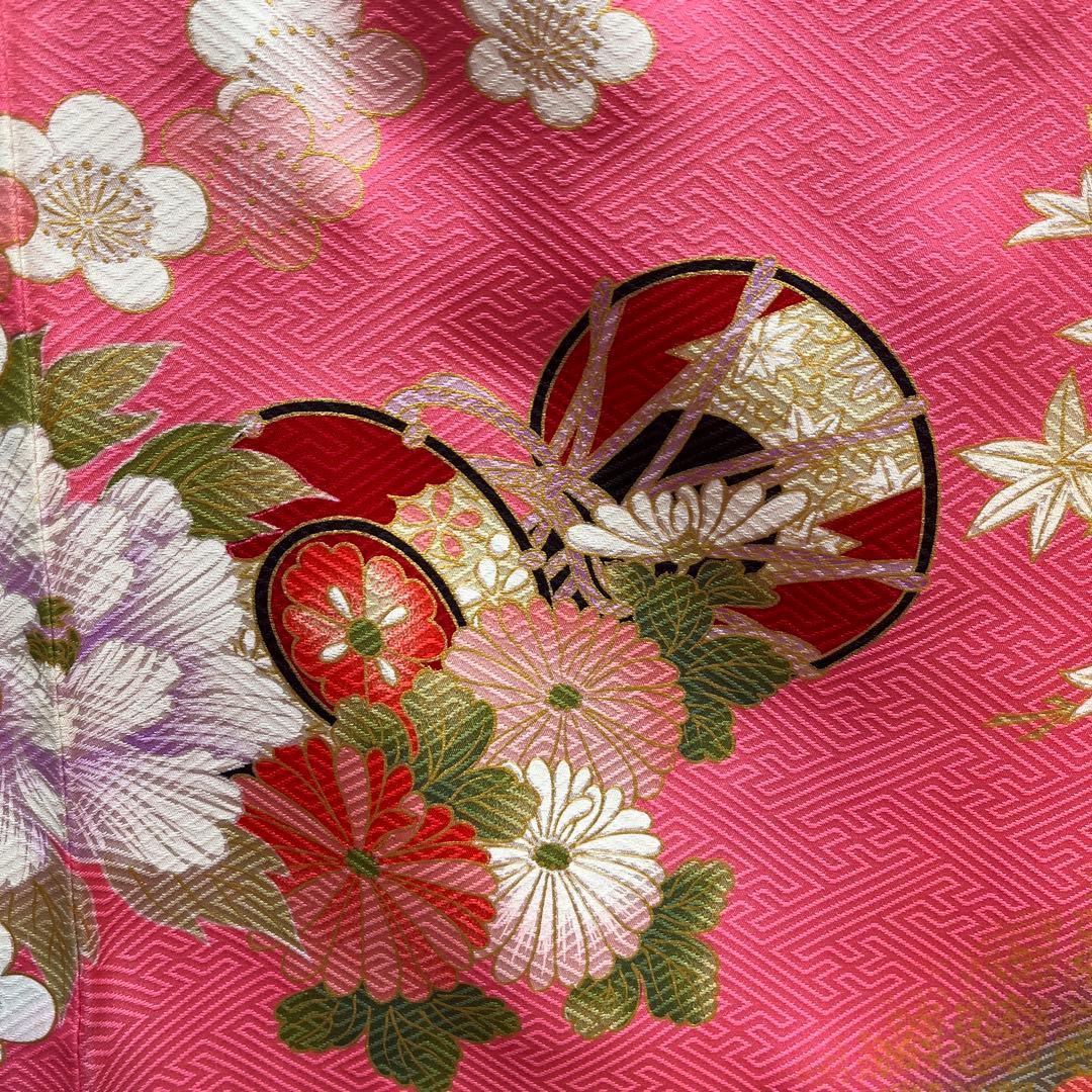 ☆☆年末特別お値引き☆☆四つ身　着物　七五三　七歳　正絹　ピンク