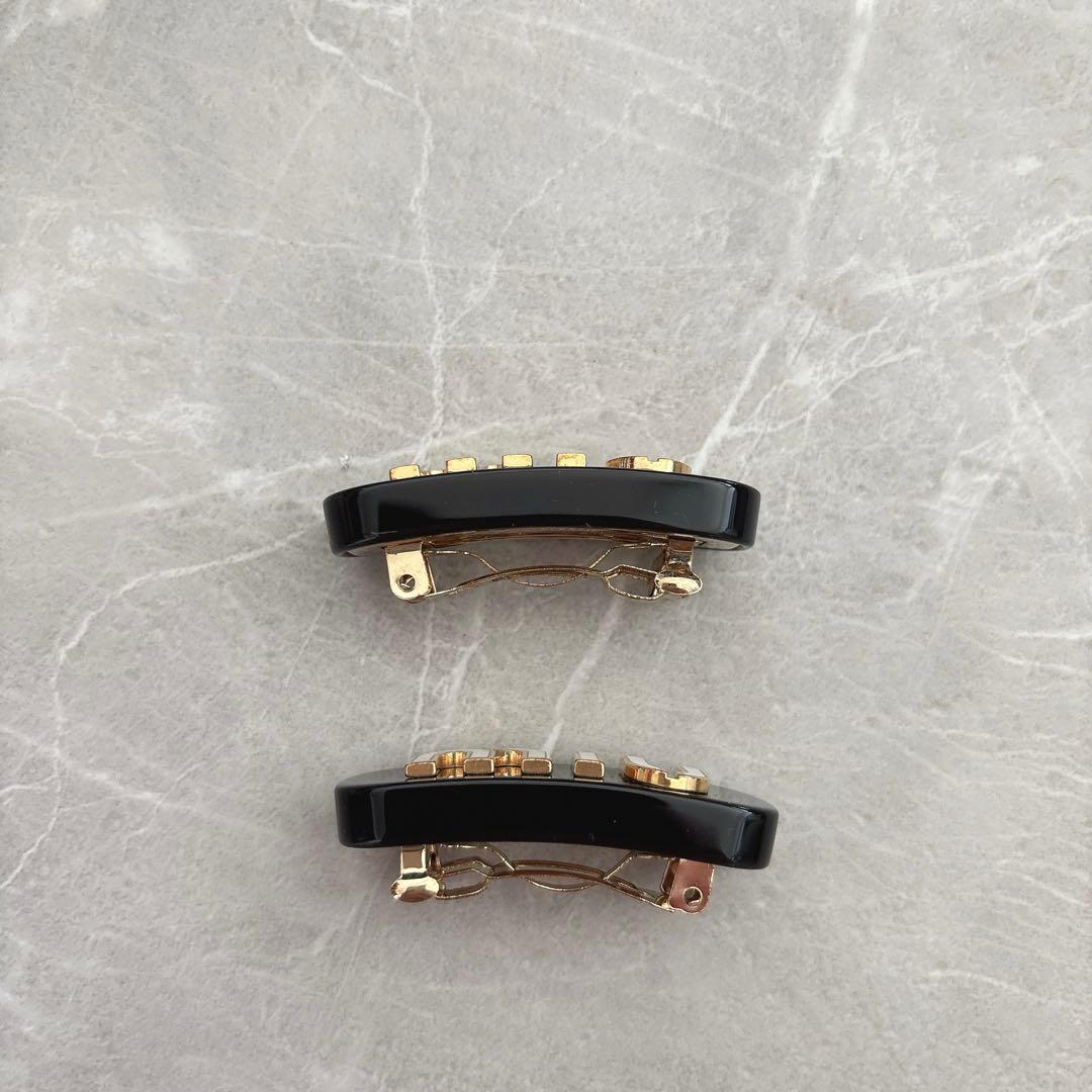 【最終価格】miumiu ミュウミュウ　ヘアピン　バレッタ　ブラック　2個セット