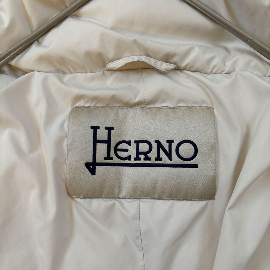ヘルノ ポーラテック フードショートダウン ジャケット ライトベージュ 42