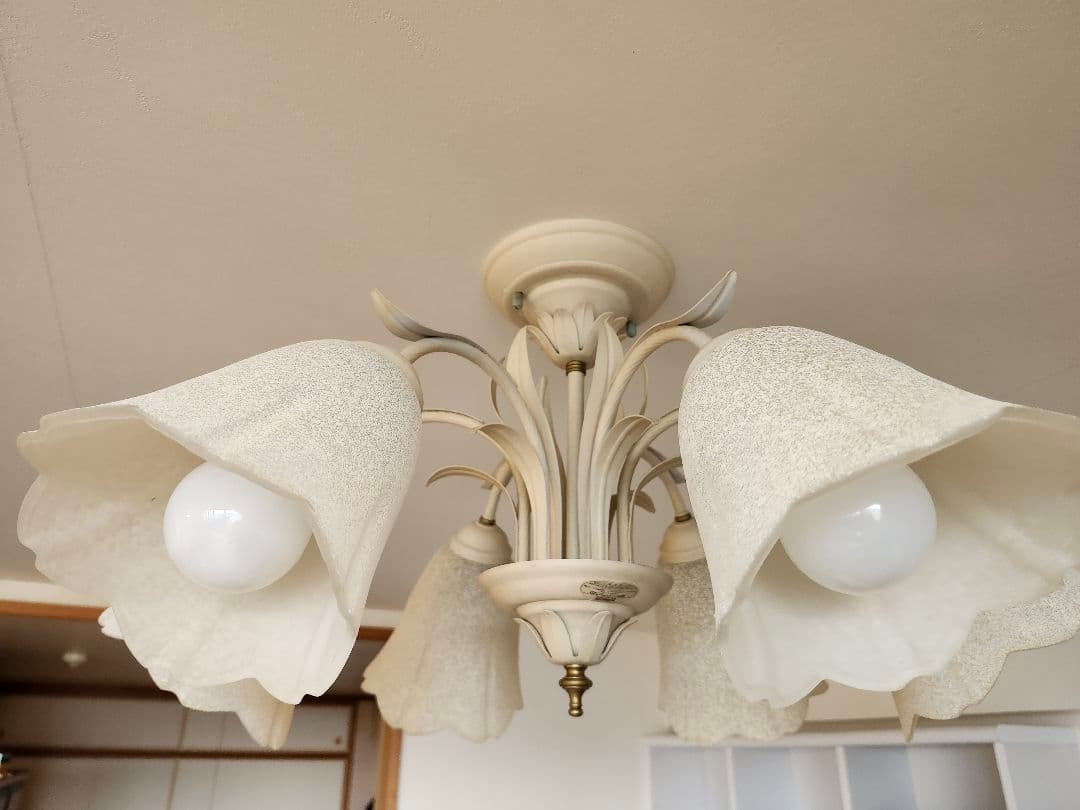 フラワー型シェード 6灯シーリングライト/シャンデリア