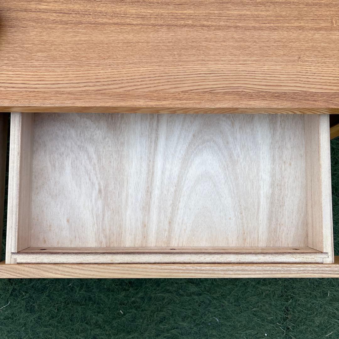 無印良品 木製 ローテーブル 引き出し付き タモ材 120cm