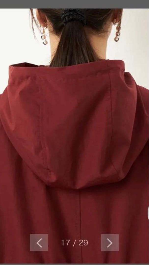 ぐるけん 他の方の購入お断り バーガンディ フード付き ロングコート