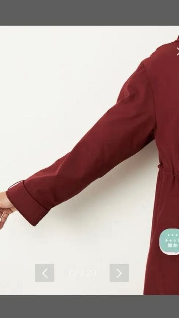 ぐるけん 他の方の購入お断り バーガンディ フード付き ロングコート