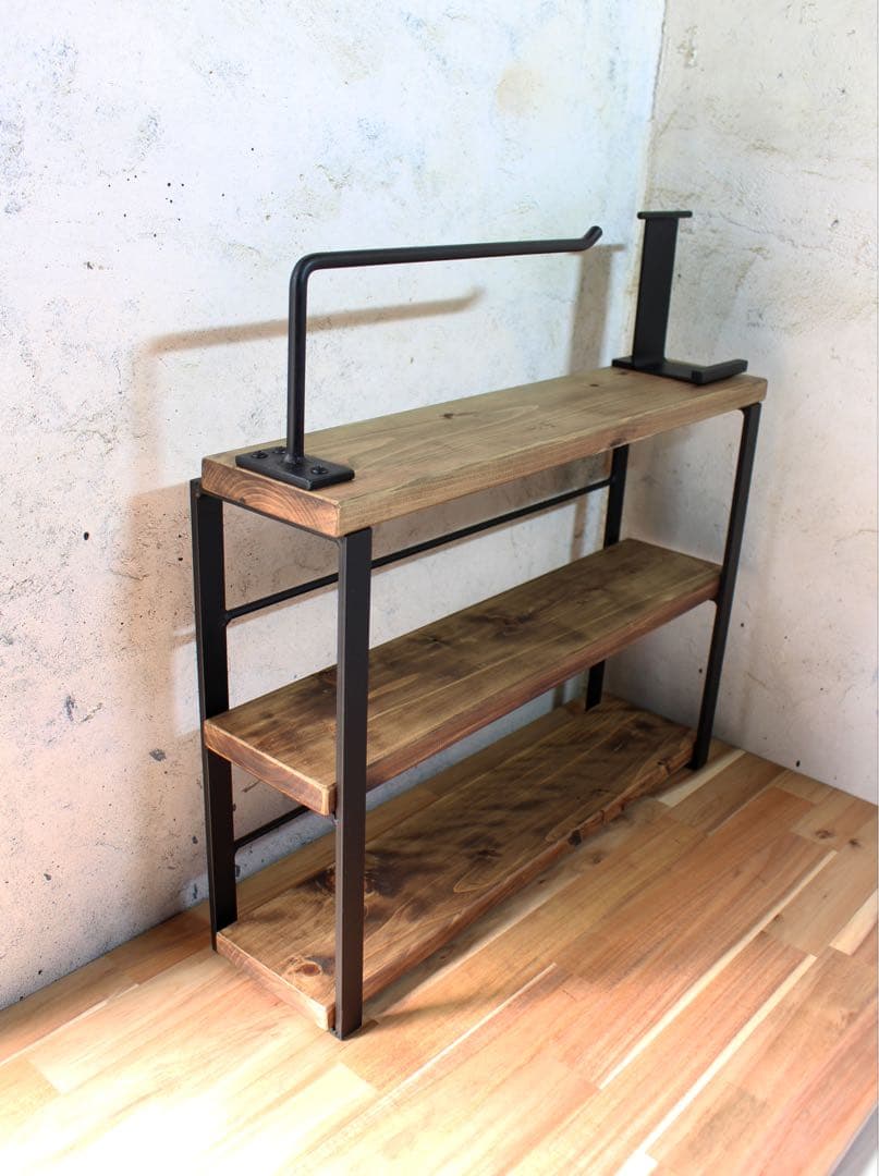 アイアンキッチンペーパーホルダー、スパイスラック、スマホスタンド