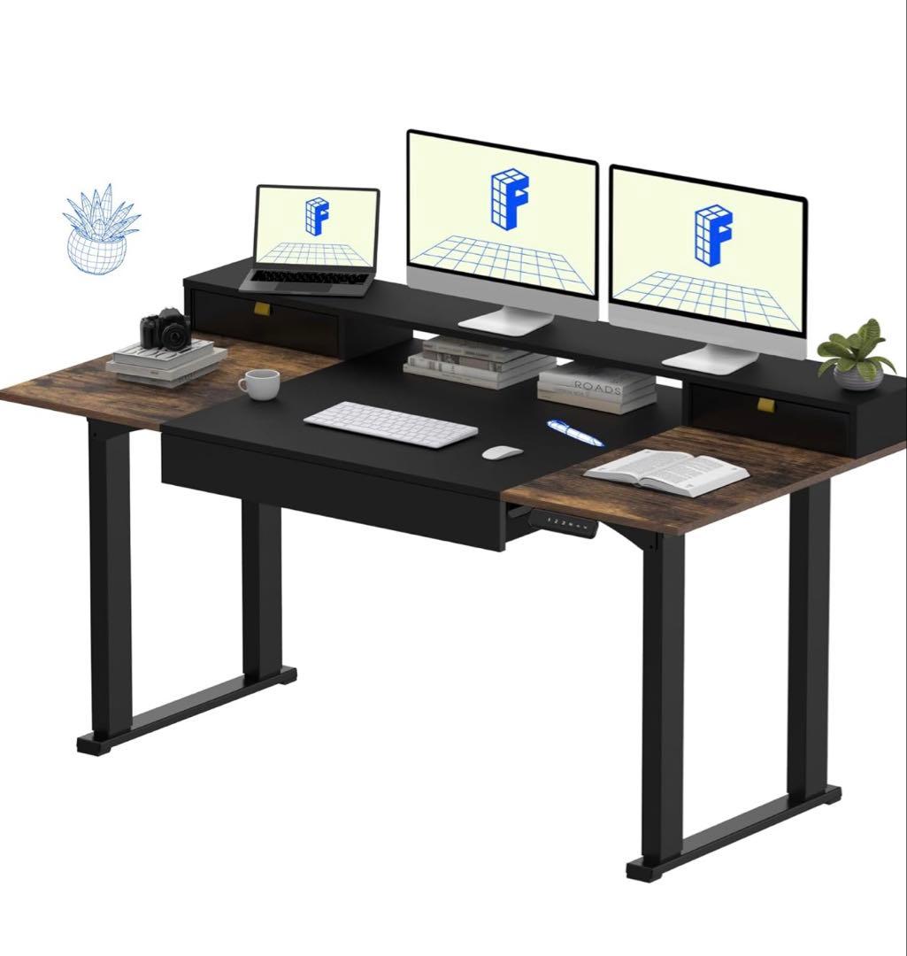 新品未開封　FLEXISPOT 昇降デスク F2 ブラック・ブラウン