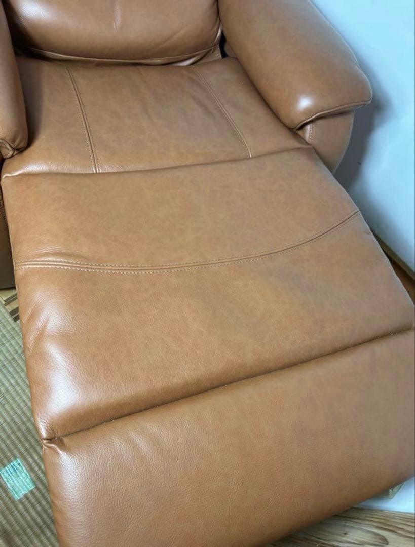 保証 ニトリ 1人用電動本革リクライニングソファ　Nビリーバ2 厚革BR おまけ