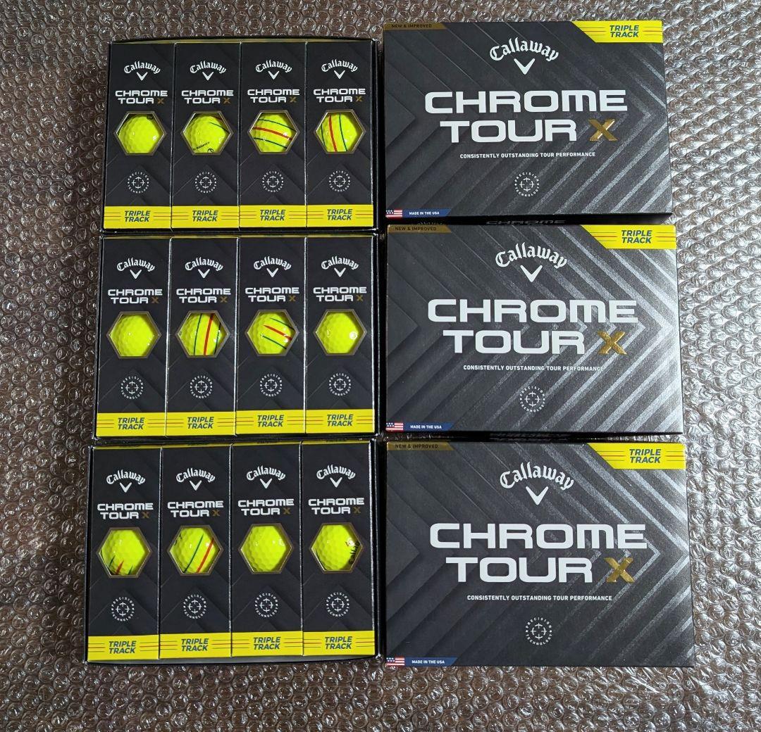 新品　キャロウェイ クロムツアーX イエロー トリプルトラック　3ダース