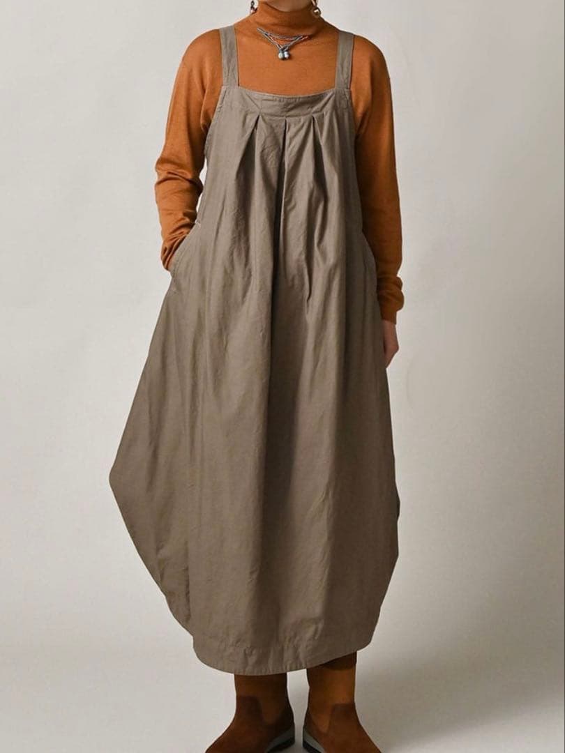 45R45rpm 本日最終日薄バックサテンのタックタック ドレス