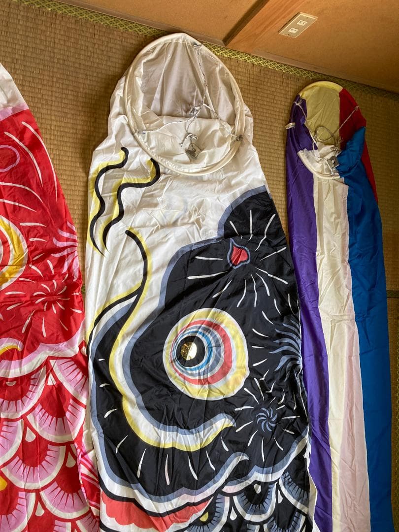 東洋紡ナイロン　鯉のぼり　瀧のぼり印　吹流5m 黒鯉5m 緋鯉4m