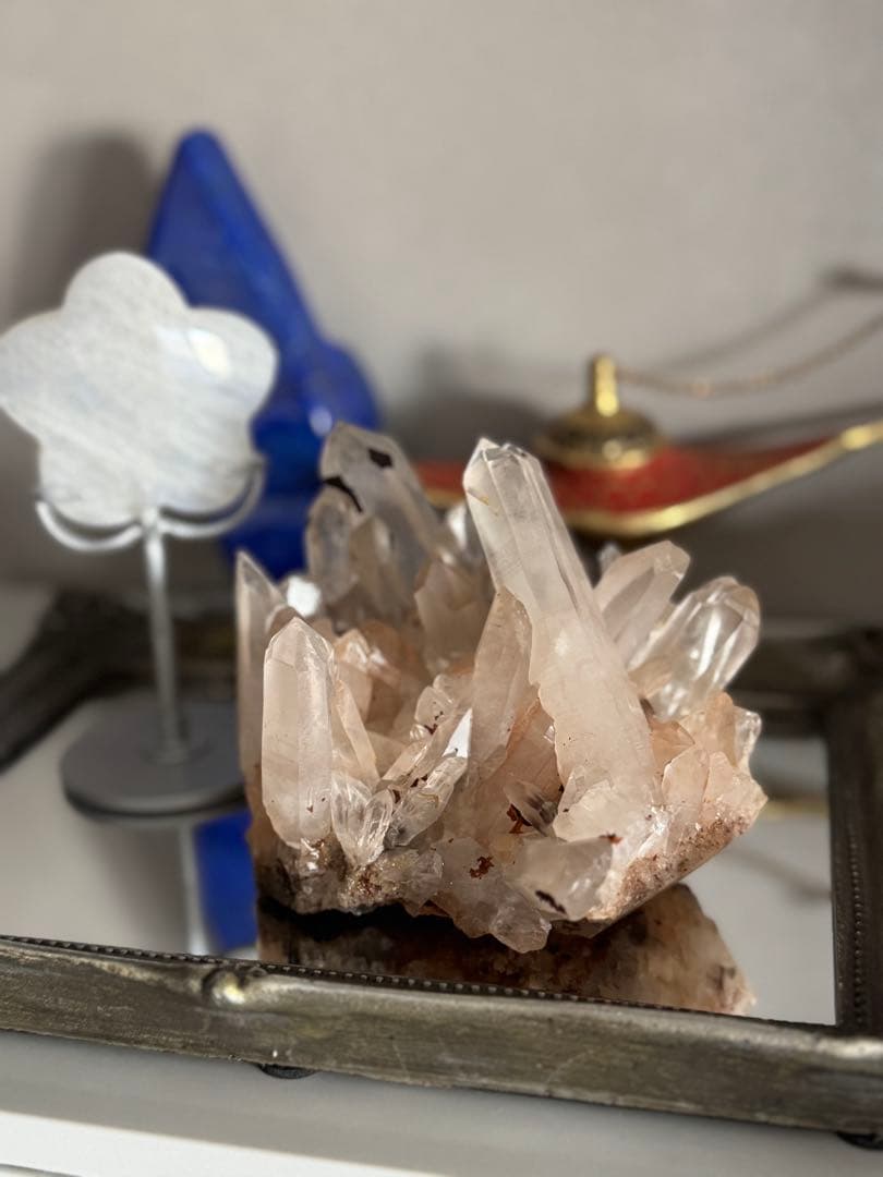 ツインポイントあり◎ マダガスカル産 ピンククォーツクラスター