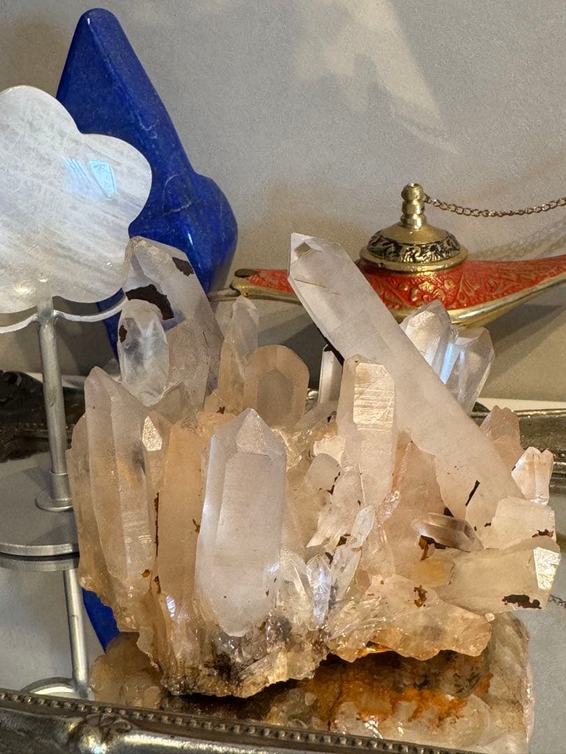 ツインポイントあり◎ マダガスカル産 ピンククォーツクラスター