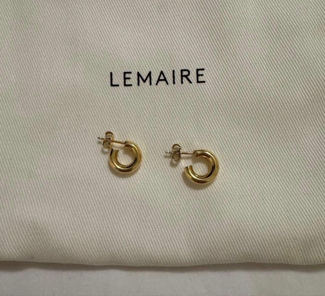 LEMAIRE ゴールド フープピアス