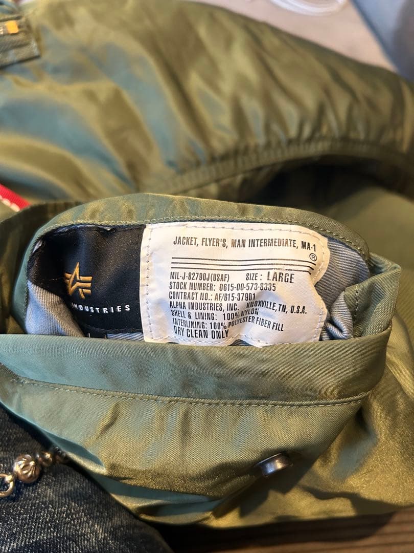 ALPHA INDUSTRIES MA-1 フライトジャケット オリーブ L