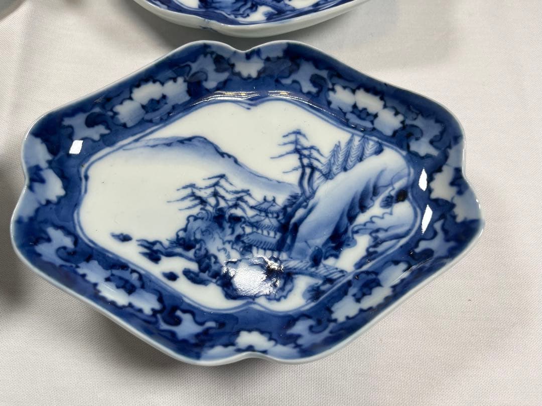 古伊万里　市㐂制　菱形のお皿４枚