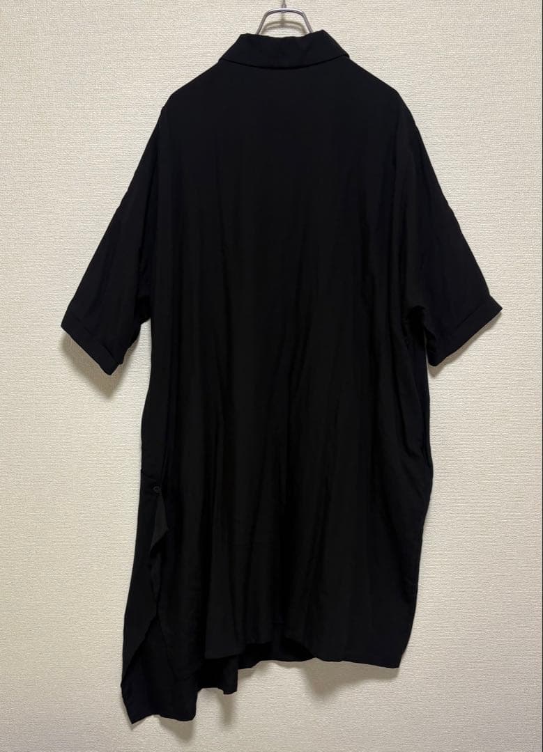 ワイズ アシンメトリー シャツ ワンピース ブラック テンセル