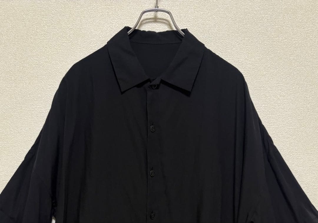 ワイズ アシンメトリー シャツ ワンピース ブラック テンセル