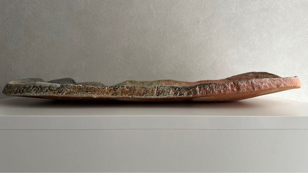 藤岡周平 伊賀 刻文 楕円皿 共箱