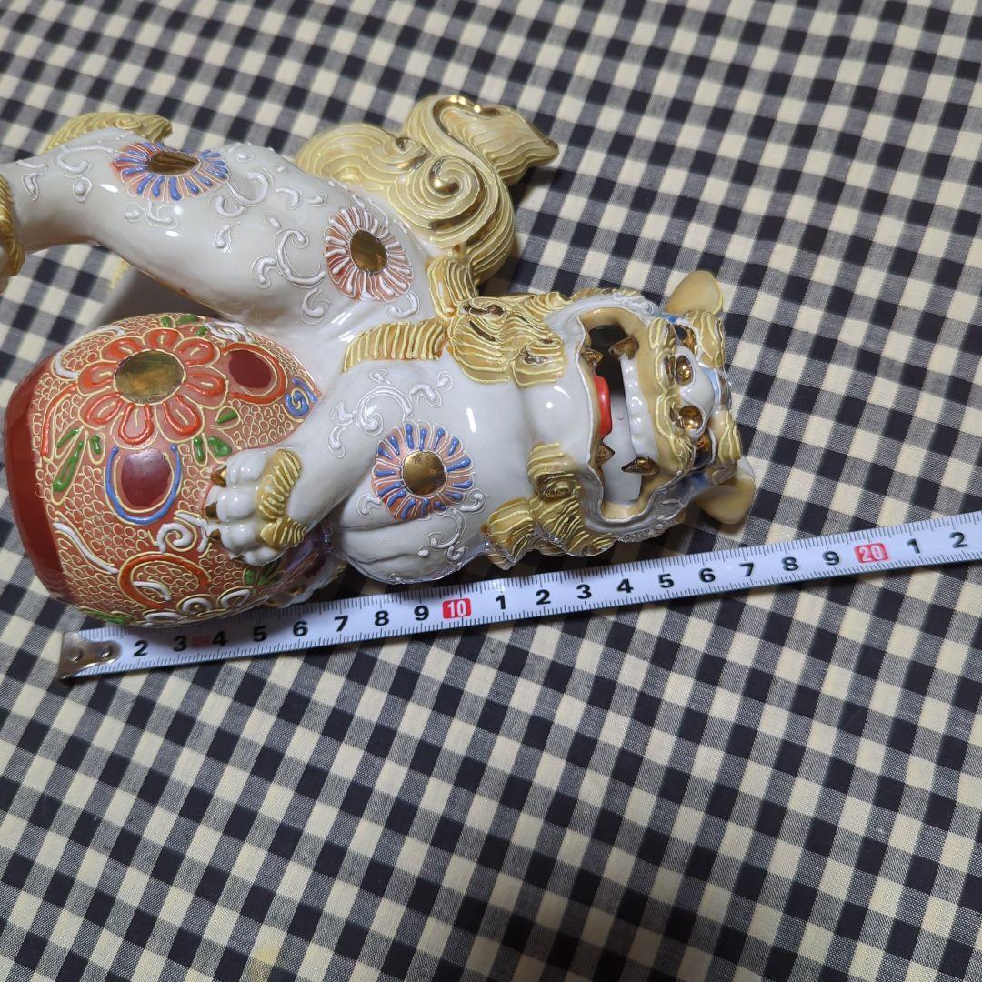 九谷焼き　狛犬　獅子　アンティーク骨董品18cm