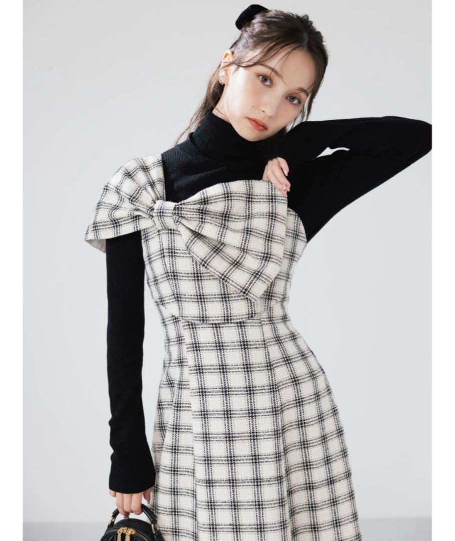 ビッグリボンレイヤードワンピース